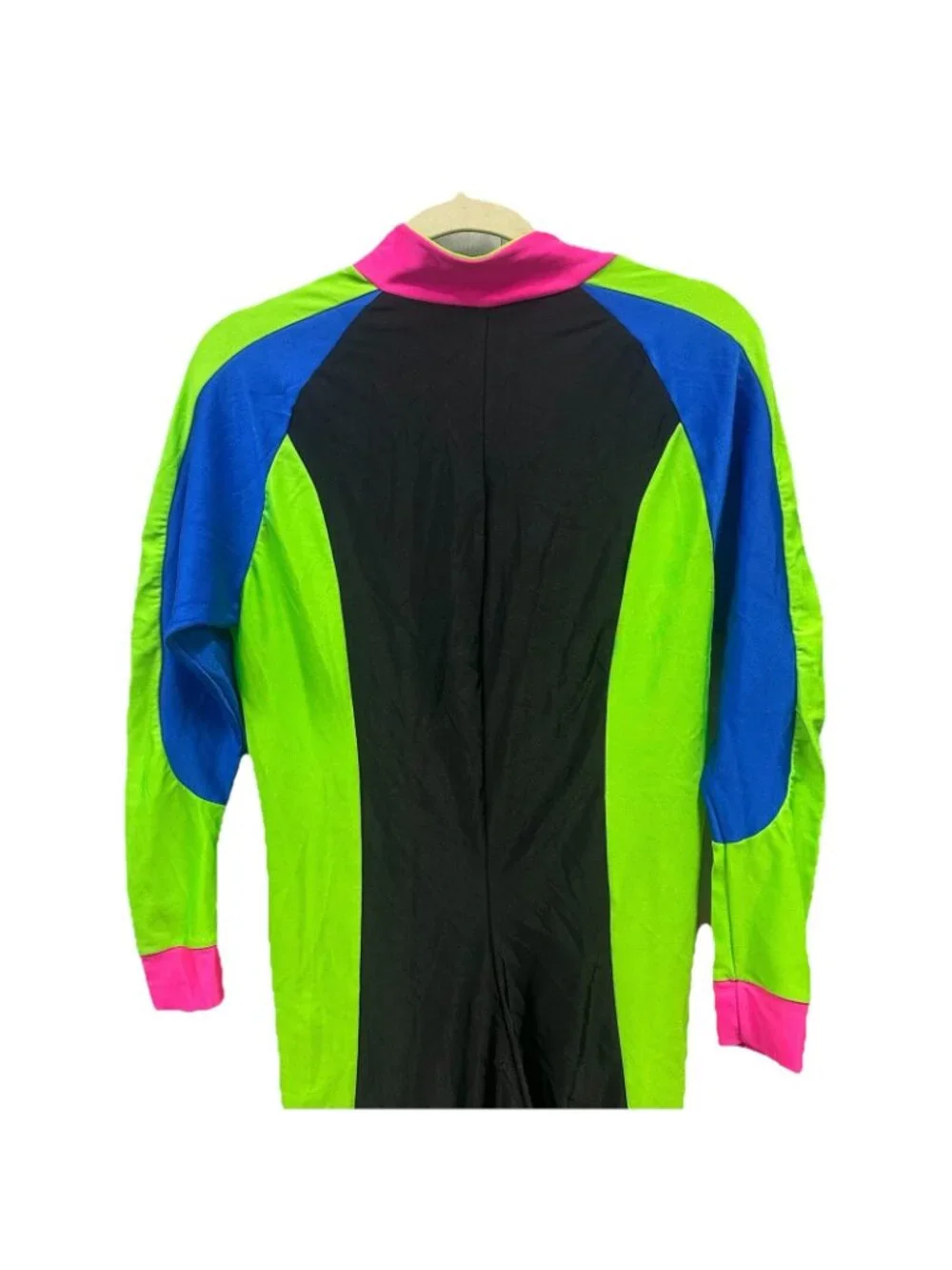 Vintage 80s Sport Europa Neon Ski Suit Large One Piece Stirrup Jumpsuit - Picture 10 of 11